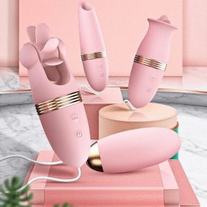Bộ Trứng Rung LiLo 4 in1 Cao Cấp, Rung – Liếm – Xoay – Hút