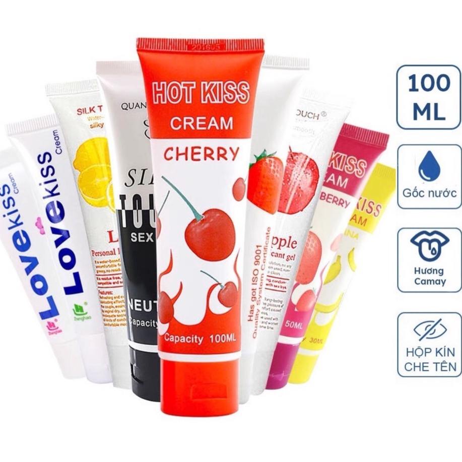 Gel Bôi Trơn Hương Vị Trái Cây Love Kiss Hot Kiss - (chai 100ml)