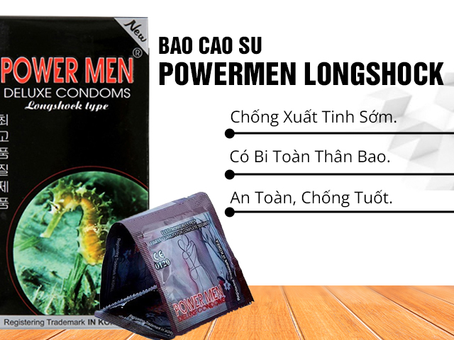 Bao Cao Su Gân, Gai, Bi, Chống Xuất Tinh Sớm Powermen Cá Ngựa Hộp 12 Chiếc - Ảnh 2