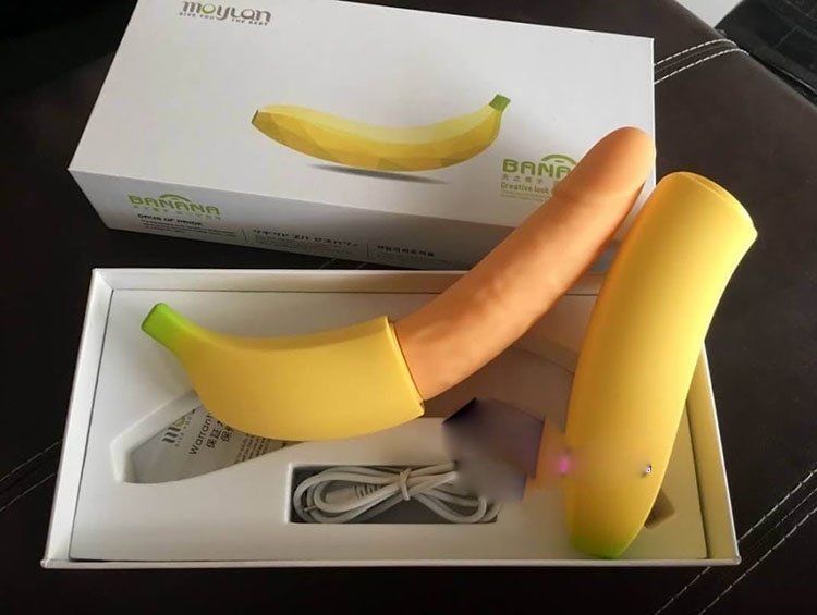 Bộ phụ kiện đầy đủ dương vật giả trái chuối Moylan Banana siêu rung